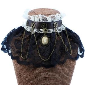 Steampunk Gears Lace Choker Necklace